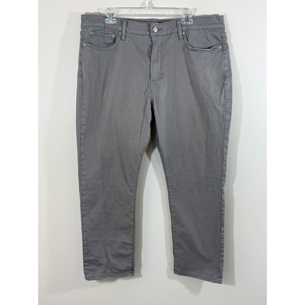 Lucky Brand 410 Athletic Straight Gray Jeans Men's 38x30 Stretch Casual Denim